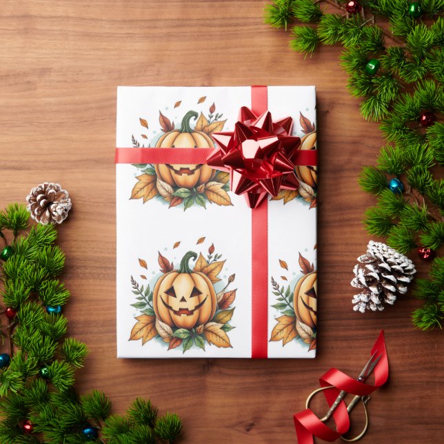 Papel De Presente halloween, halloween jack-o-lantern, jack-o-lanter (Presente de Natal)