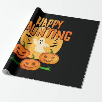 Papel De Presente Halloween Happy Haunting