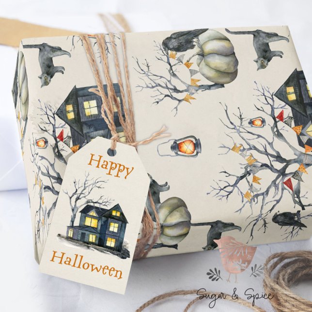Papel De Presente Halloween Haunted House Wrappaper (Criador carregado)