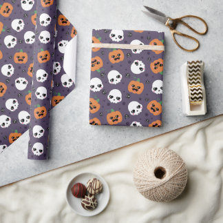 Papel De Presente Halloween Kawaii Pattern