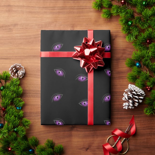 Papel De Presente Halloween, Olhos Roxos, Truques Ou Tratamentos, Bo (Presente de Natal)