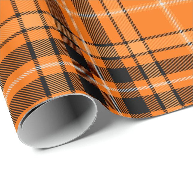 Papel De Presente Halloween Orange Tartan (Ponta do rolo)