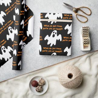 Papel De Presente Halloween Out Candy Funny Ghost