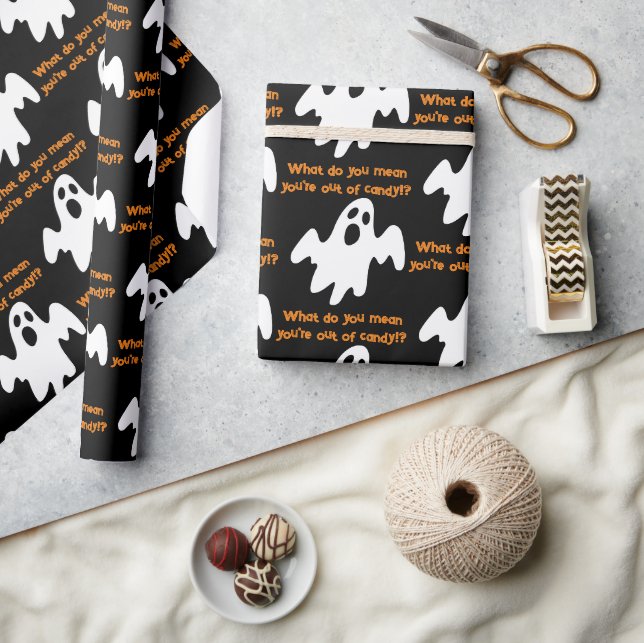 Papel De Presente Halloween Out Candy Funny Ghost (Artesanato)