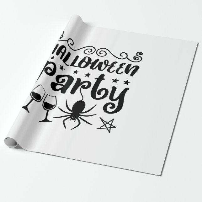 Papel De Presente Halloween Party Birthday (Desenrolado)