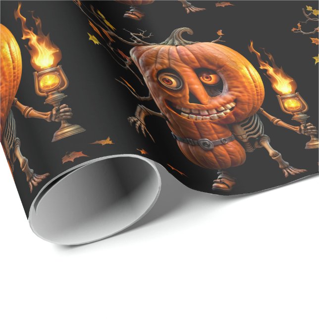 Papel De Presente Halloween Pumpkin (Ponta do rolo)