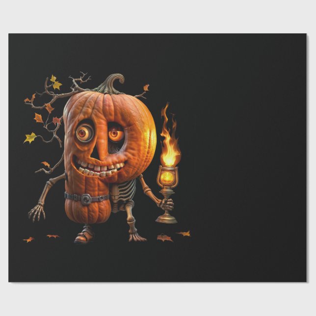 Papel De Presente Halloween Pumpkin (Aberto)