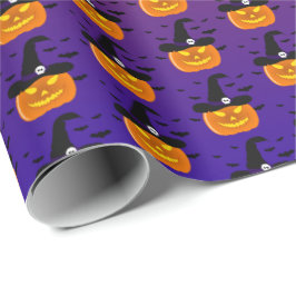 Papel De Presente Halloween Pumpkin Jack o’ Lantern Withat