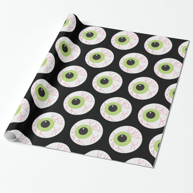 Papel De Presente Halloween Scary Eyeball (Desenrolado)