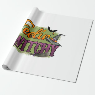 Papel De Presente Halloween Sentindo Bruxaria Aniversário