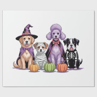 Papel De Presente Halloween Squad Dog