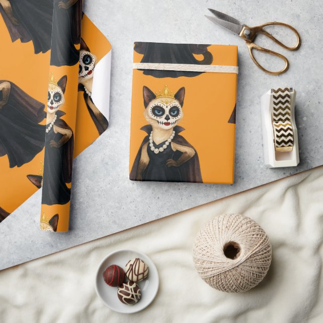 Papel De Presente Halloween themed for Siamese Cat lovers (Artesanato)
