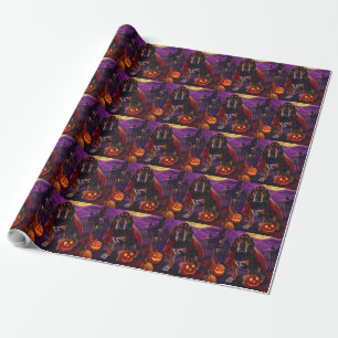 Papel De Presente Halloween Treing Walker Vampire Pumpkins assustado