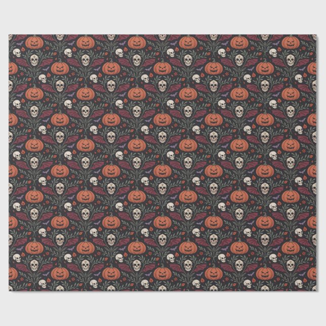 Papel De Presente Halloween Vibes Pattern (Aberto)