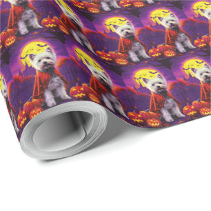 Papel De Presente Halloween West Highland White Terrier Scary