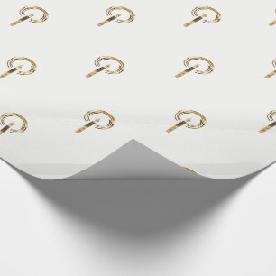 Papel De Presente Halo em torno do padrão de chamas de velas Dourad
