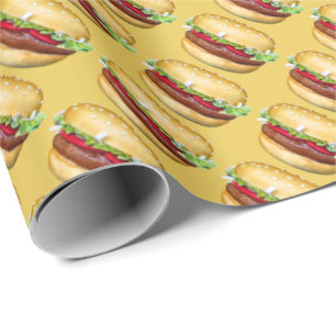Papel De Presente Hamburger feliz