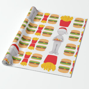 Papel De Presente hambúrguer santa claus do Natal