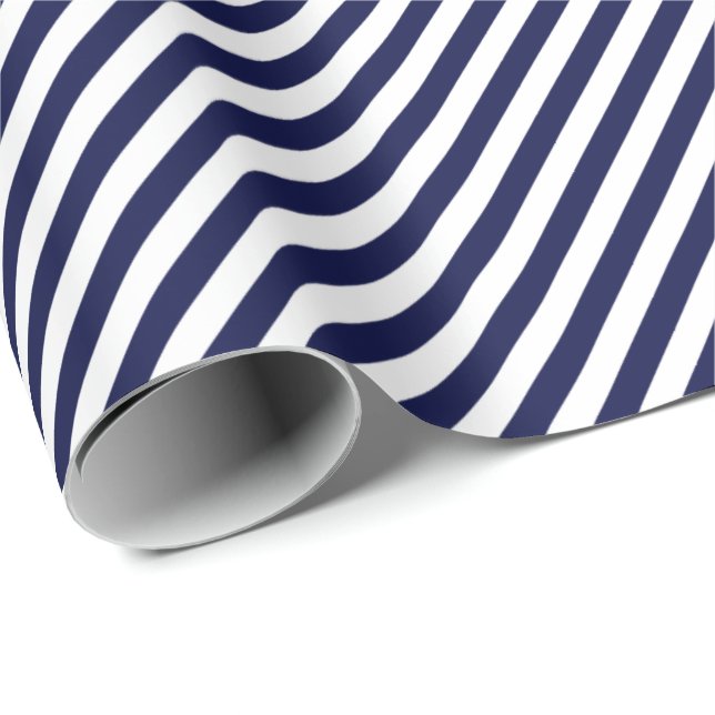 Papel De Presente HAMbWG Wrapping Paper - Marinho/White Stripe (Ponta do rolo)