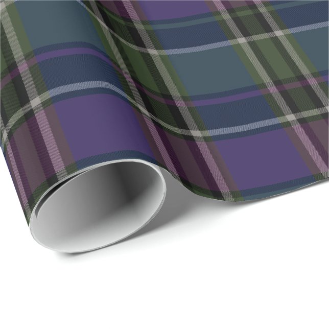 Papel De Presente HAMbyWG Gift Wrap 30X6 - Xadrez Roxo/Sage (Ponta do rolo)