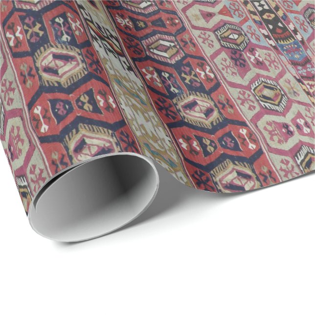 Papel De Presente HAMbyWG - Quebra de presente - Tribal Blue Brown (Ponta do rolo)