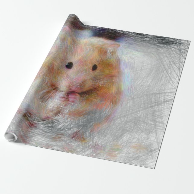 Papel De Presente hamster artístico (Desenrolado)