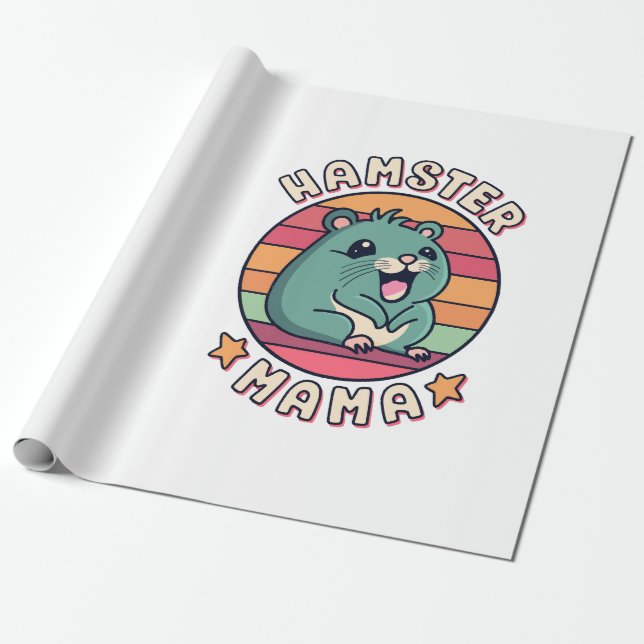 Papel De Presente Hamster Mamãe Fofa Kawaii Roedor Mãe (Desenrolado)
