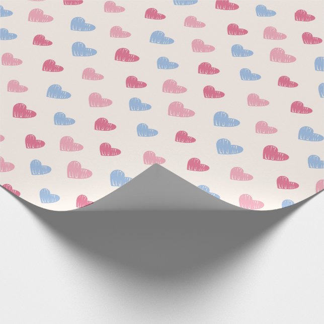 Papel De Presente Hand Drawn Heart Doodle Pattern (Ponta)