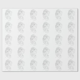 Papel De Presente Hand Drawn Lion - Minimalist Line Art