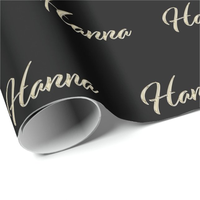 Papel De Presente Hanna white gold Handwriting Geschenkpapier (Ponta do rolo)