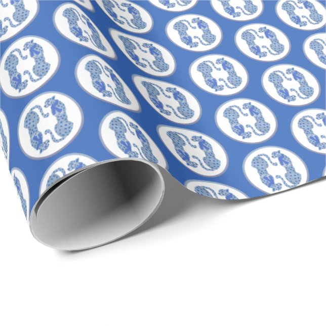 Papel De Presente Hanukah Cheetahs Wrapping Paper  (Ponta do rolo)