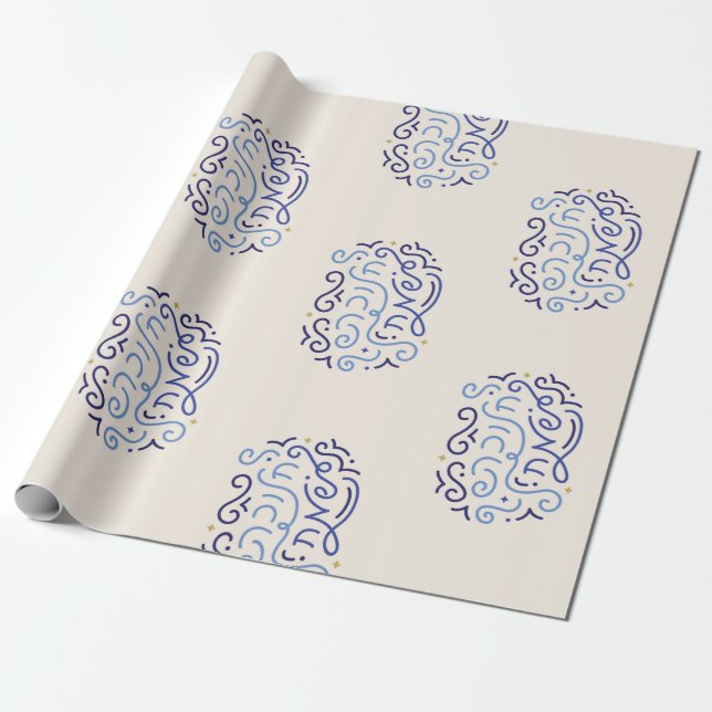 Papel De Presente Hanukah Sameach Holiday Hebraw Wrappaper (Desenrolado)