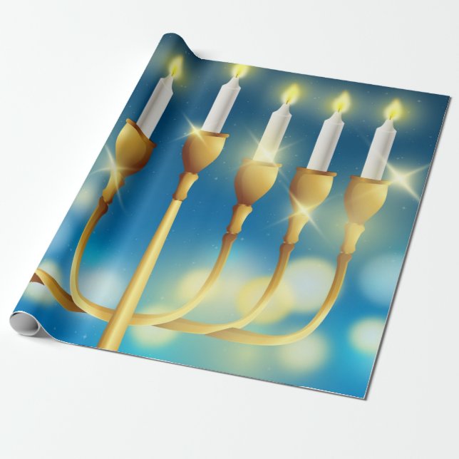 Papel De Presente Hanukkah (Desenrolado)