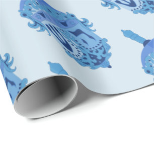 Papel De Presente HANUKKAH 30" x 6'   papel de envolvimento MATTE