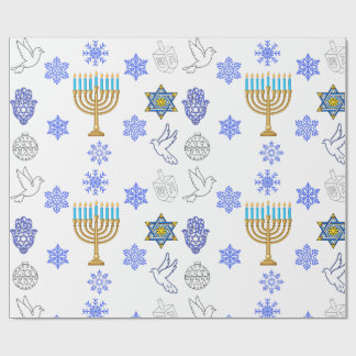 Papel De Presente Hanukkah Icons Wrapping Paper | Menorah 