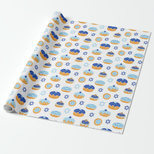 Papel De Presente Hanukkah Jelly - Rosquinha Estrela de David Wrappi