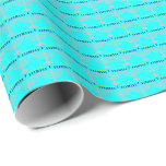 Papel De Presente Hanukkah Silver Menorah no Aqua Blue<br><div class="desc">Papel de enrolamento com menorah prateada com velas azuis e padrão de chama de vela amarela sobre fundo azul aqua. Personalizável. Perfeito para o feriado judeu de Chanucá (Chanukah).</div>