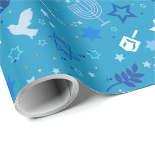 Papel De Presente Hanukkah Stars Wraping Paper