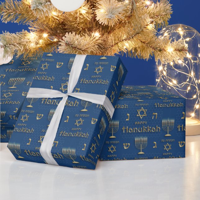 Papel De Presente Hanukkah Wrapping Paper (Feriados)