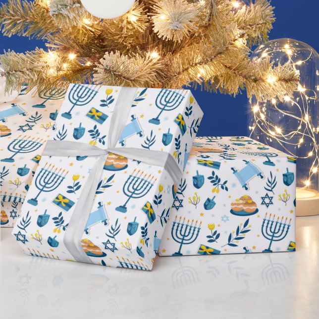 Papel De Presente Hanukkah Wrapping Paper (Feriados)