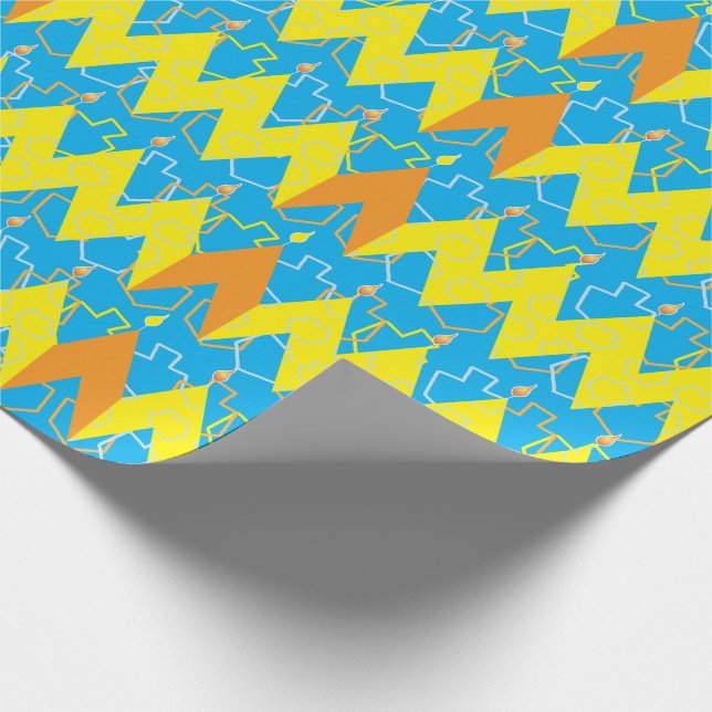 Papel De Presente Hanukkah Wrapping Paper "Chevron Menorah" (Ponta)