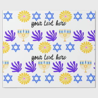 Papel De Presente Hanukkah Wrapping Paper – Menorah, Star of David