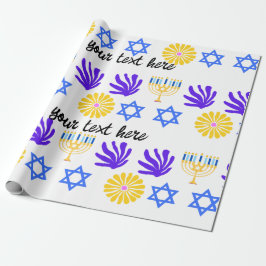 Papel De Presente Hanukkah Wrapping Paper – Menorah, Star of David