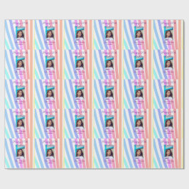 Papel De Presente Happy 20th Birthday rainbow rustic boho lines phot