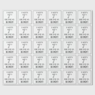 Papel De Presente HAPPY 7TH BIRTHDAY; Art Deco Style; Custom Name