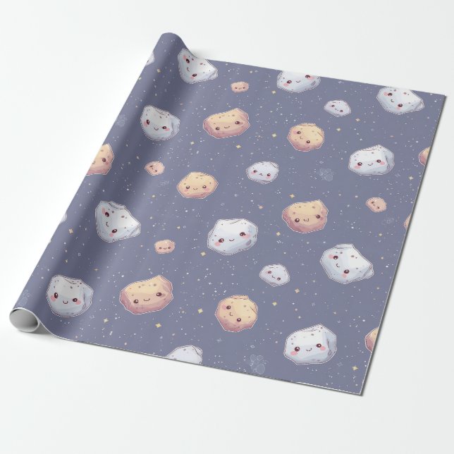 Papel De Presente  Happy Asteroid Wrapping Paper (Desenrolado)