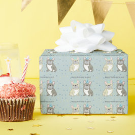 Papel De Presente Happy birthday French, bulldog