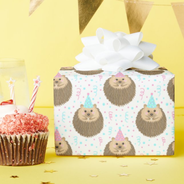 Papel De Presente Happy Birthday Hedgie Pattern (Festa de aniversário)