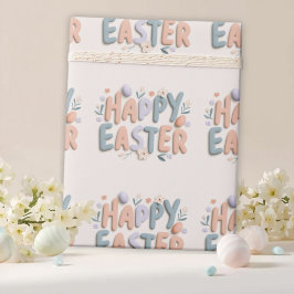 Papel De Presente Happy Easter Pastel Wrapping Paper