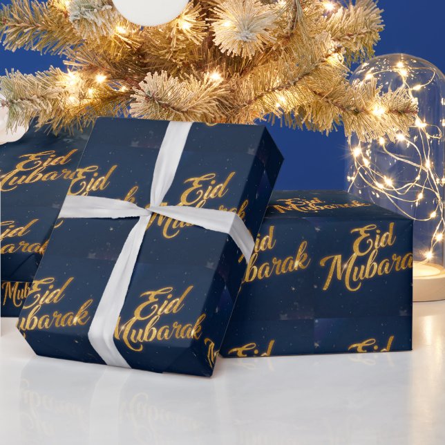 Papel De Presente Happy Eid Mubarak White Wrapping Paper  (Feriados)
